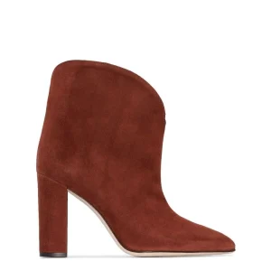 PARIS TEXAS Suede Block High Heel Pointed Toe Ankle Booties Boots