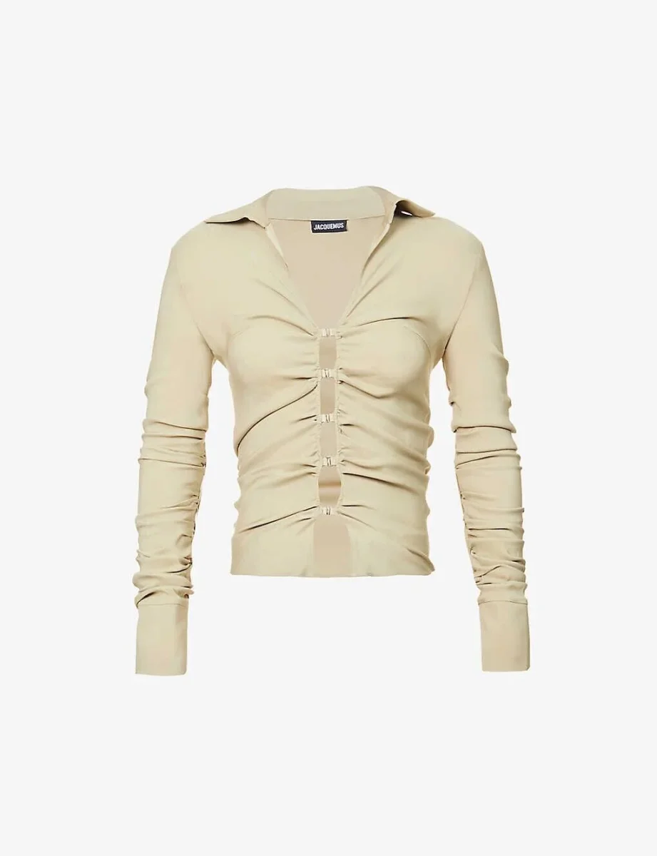 Jacquemus La Chemise Soffio Cut-Out Stretch-Woven Shirt - Imagen 2