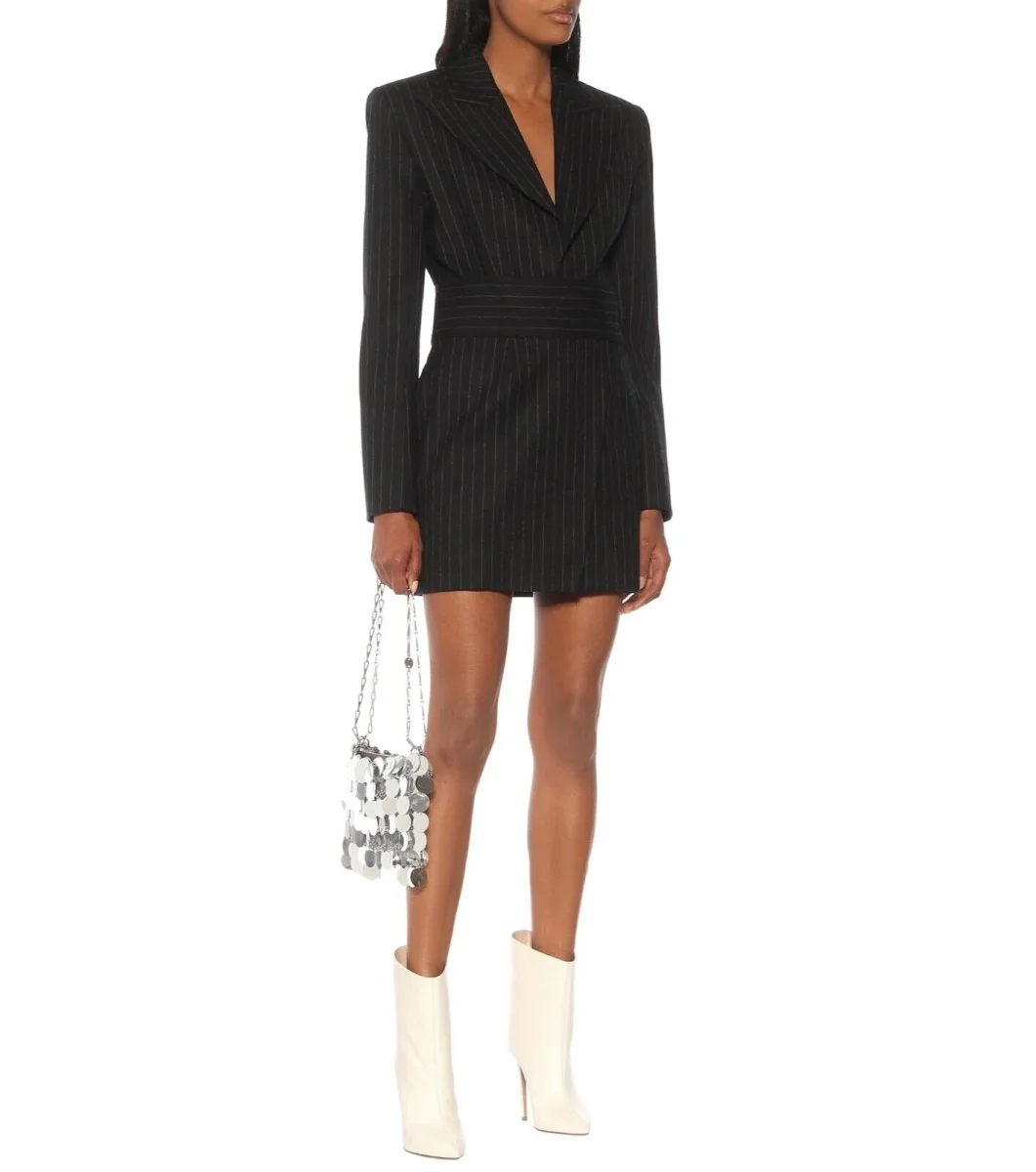 Alexandre Vauthier Striped Wool Mini Blazer Dress - Imagen 2