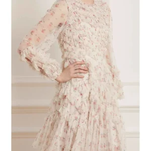 NEEDLE & THREAD Bijou Rose Ruffle Ditsy Floral Mini Dress