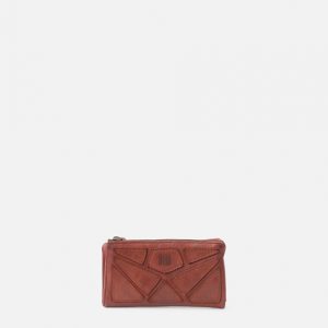 Cartera patchwork de piel marrón