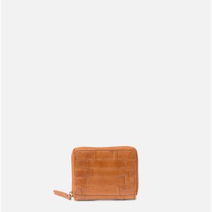 Cartera de cuero tiras de piel