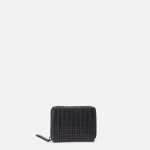 Cartera de piel troquelada negra