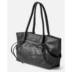 Bolso negro de piel de doble asa