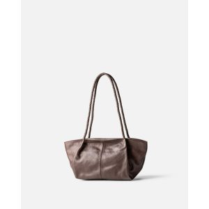 Bolso marrón baguette de piel