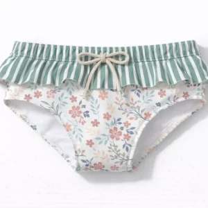 Braga bikini flores niña con volante