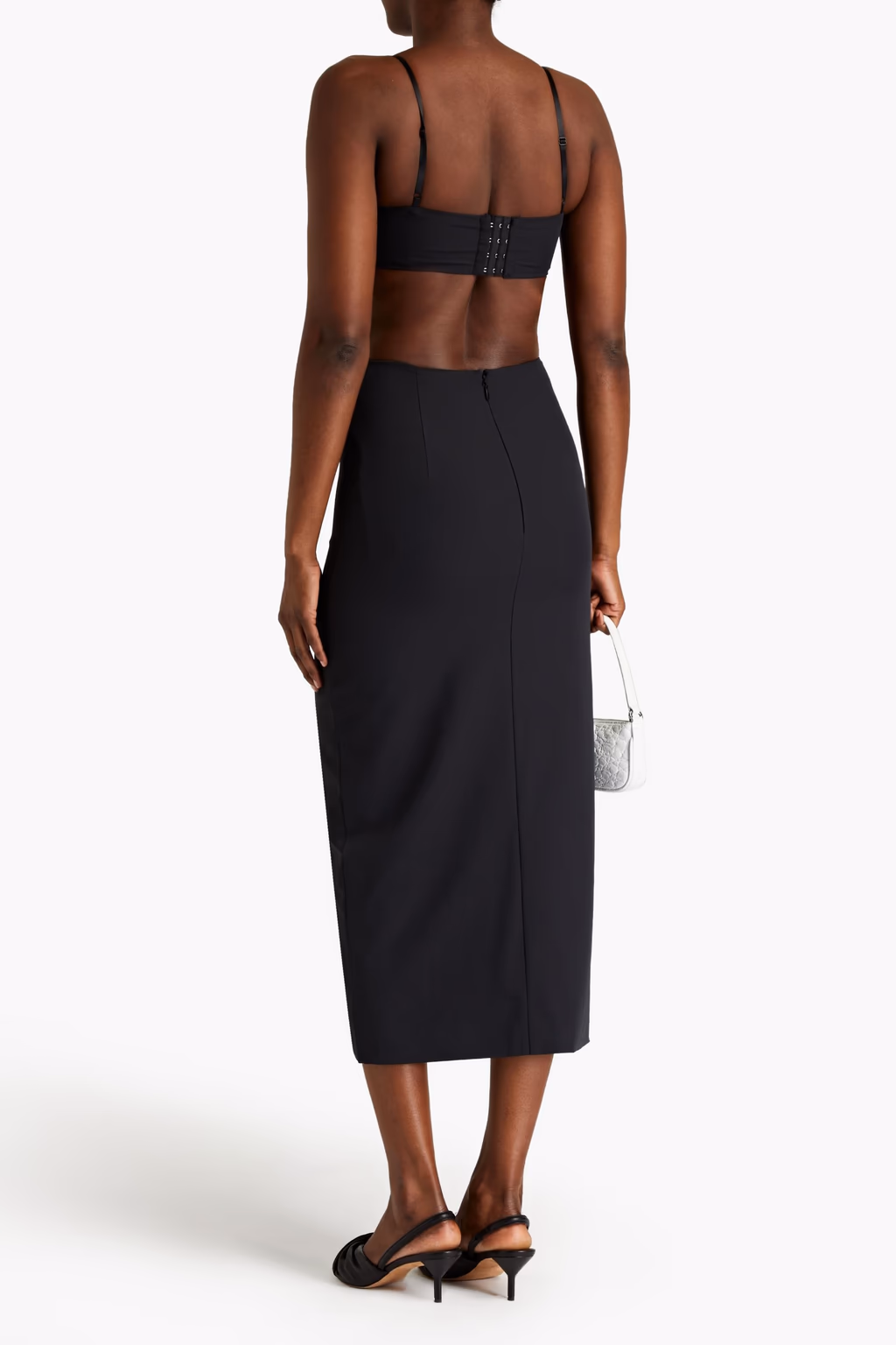 Cinq À Sept Black Adria Cutout Stretch-Crepe Midi Dress - Imagen 4