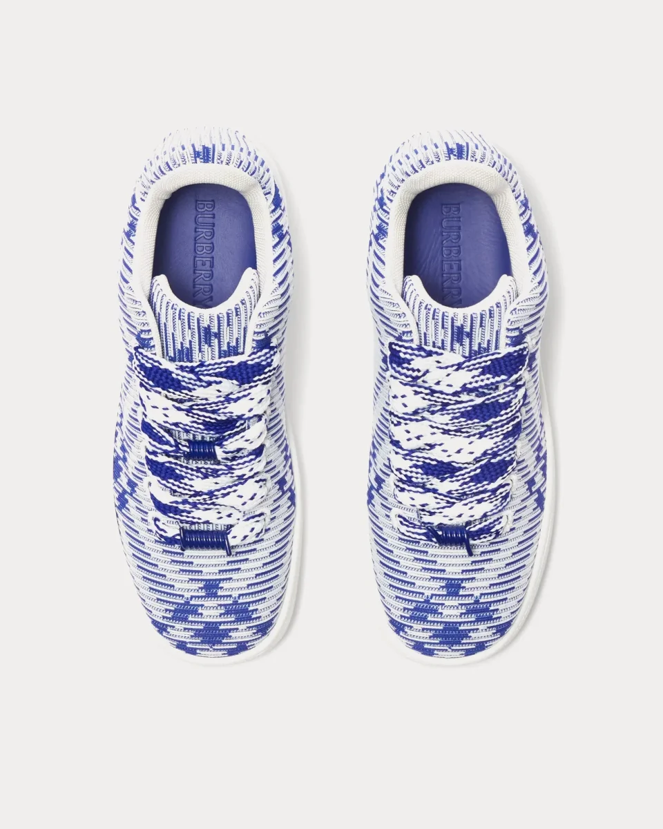 Burberry Check Knit Box Sneakers Blue - Imagen 3