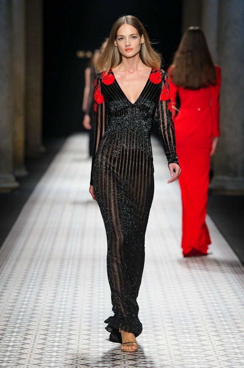 MARIO DICE Runway Couture Beaded Lace Dress BallGown - Imagen 3