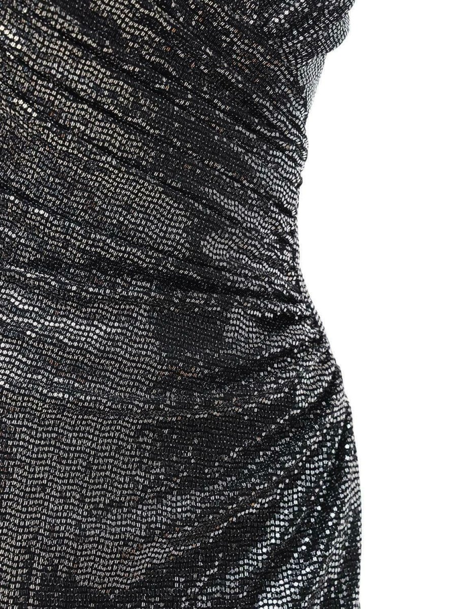 AZZARO Atelier Metallic Strappy Sapphire Powder Ruched Side Slit Slip Raquel Dress - Imagen 5