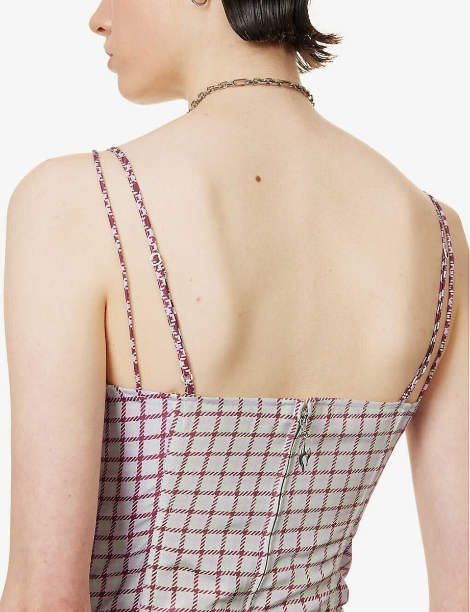 MIAOU Aphex Bristol Check Corset Grunge Core Top - Imagen 6