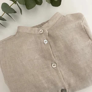 Blusa lino cuello Mao