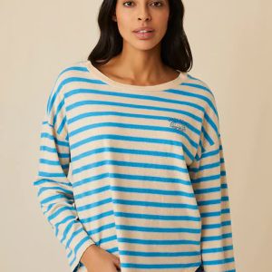 Camiseta rayas azul celeste