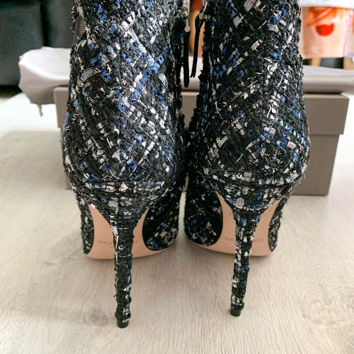 RACINE CARRÉE Tweed Boots Booties High Heels - Imagen 9