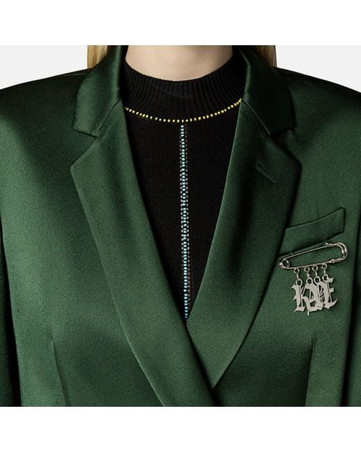 Christopher Kane Name Silver Safety Pin Lapel Pin - Imagen 3