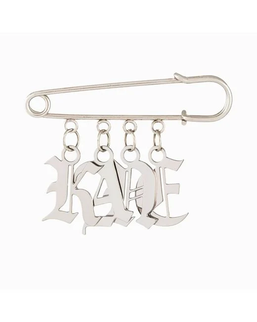 Christopher Kane Name Silver Safety Pin Lapel Pin - Imagen 4