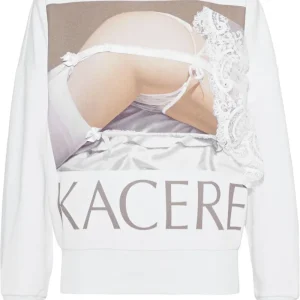 Christopher Kane White Lingerie Graphic Kacere Sweatshirt
