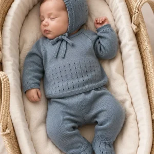 Conjunto de punto Ribadeo azul