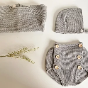 Conjunto punto, jersey, braguita y capota