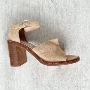 Gabriela Hearst Beau Suede Wooden Block High Heel Sandals