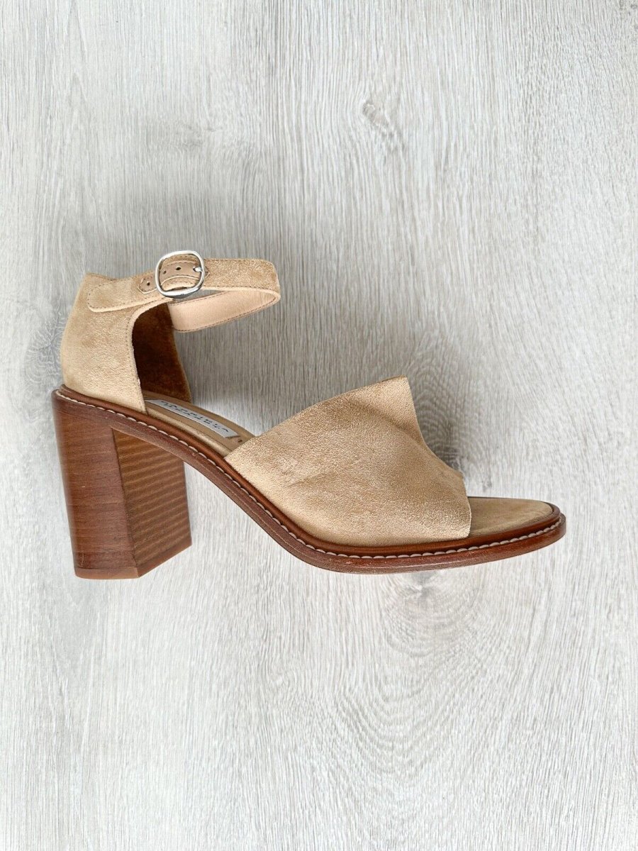 Gabriela Hearst Beau Suede Wooden Block High Heel Sandals