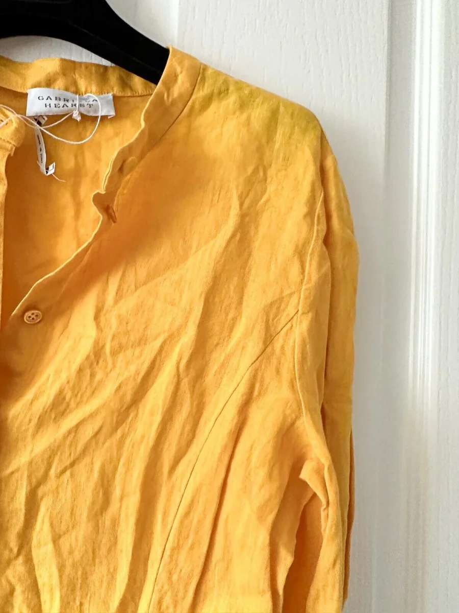 GABRIELA HEARST Yellow Massey Button-Up Shirt Maxi Dress - Imagen 5