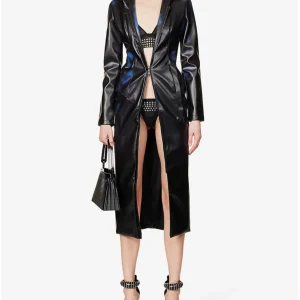 DI PETSA Memories of Touch Cut Out Heat Reactive Faux Leather Jacket