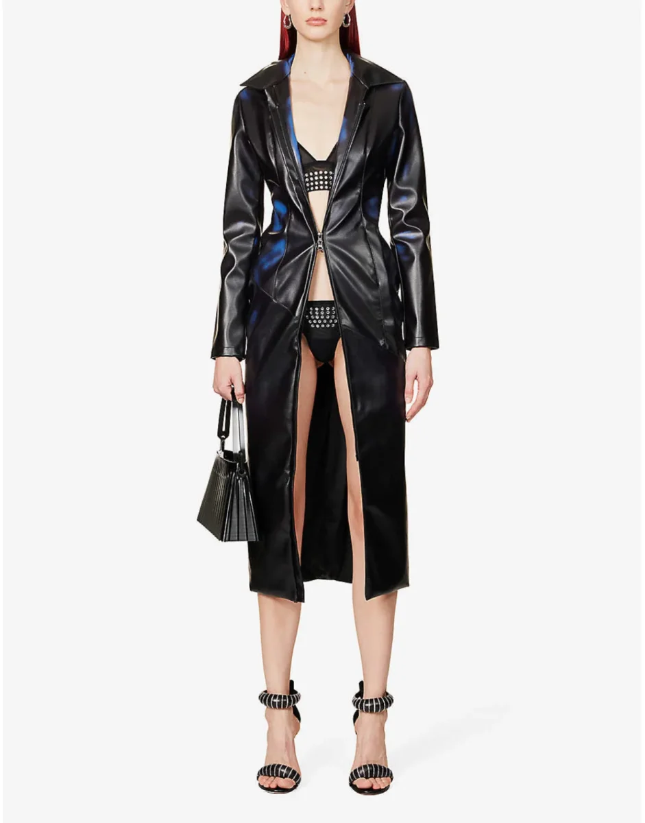 DI PETSA Memories of Touch Cut Out Heat Reactive Faux Leather Jacket - Imagen 2