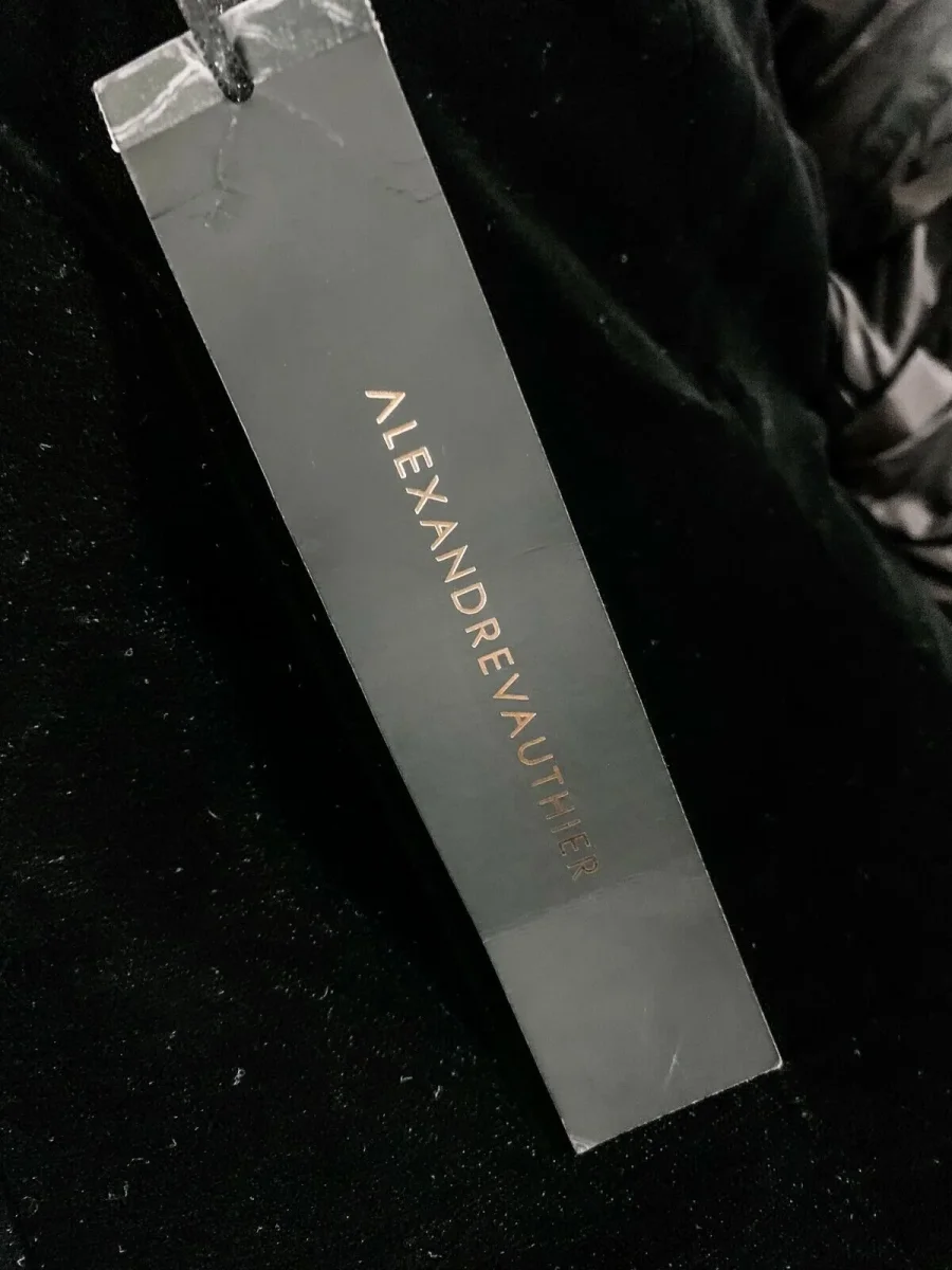 Alexandre Vauthier Black Velvet Dramatic Drape Detail Dress - Imagen 8