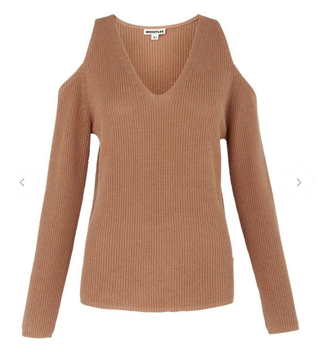 Whistles V Neck Cold Shoulder Knit Sweater Jumper - Imagen 5