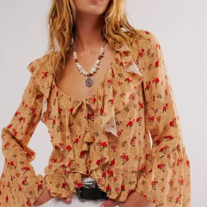 Spell and the Gypsy Fleur Frill Blouse in Butterscotch