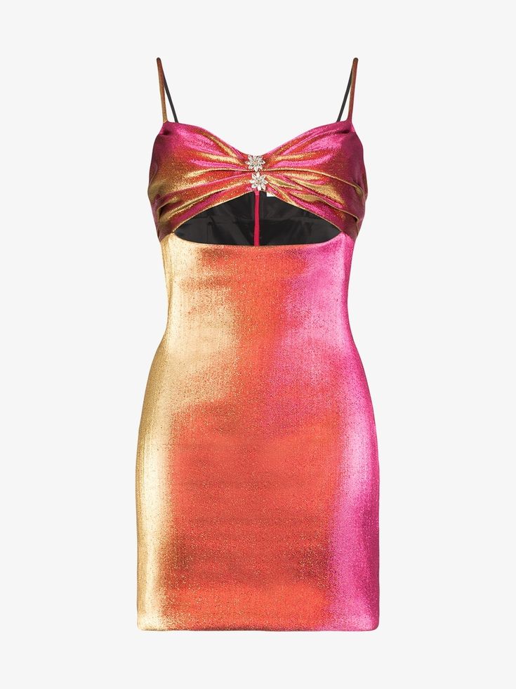 AREA NYC Crystal Detail Cut-Out Mini Summer Party Dress - Imagen 9