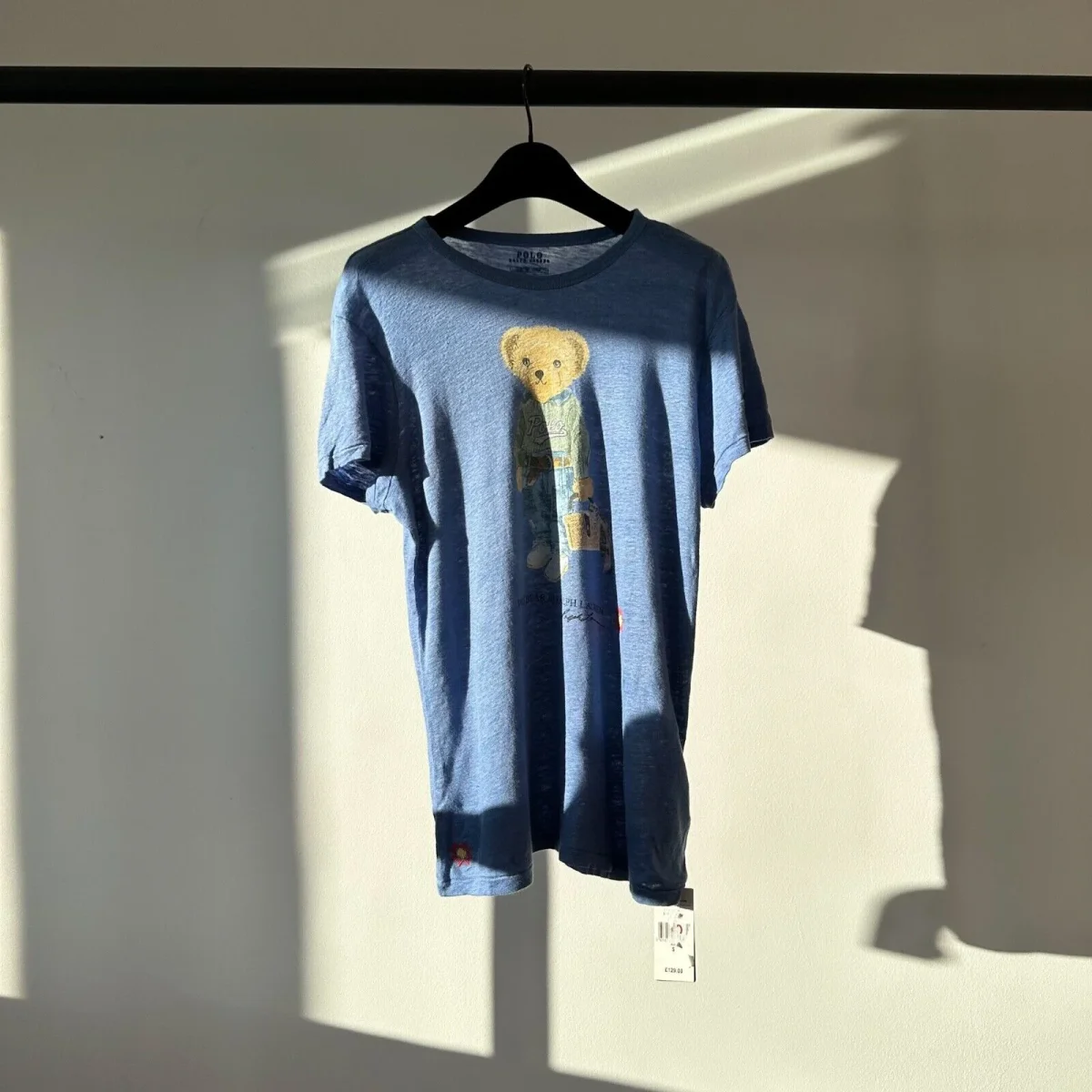 Polo Ralph Lauren Polo Teddy Bear Blue Linen Relaxed Tee - Imagen 5