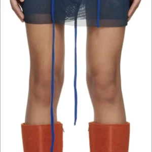 OTTOLINGER Blue Ombre Logo Waistband Mesh Wrap Mini Skirt