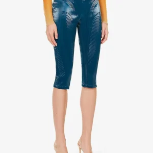 MUGLER Shell Panelled High Rise Stretch Woven Leggings