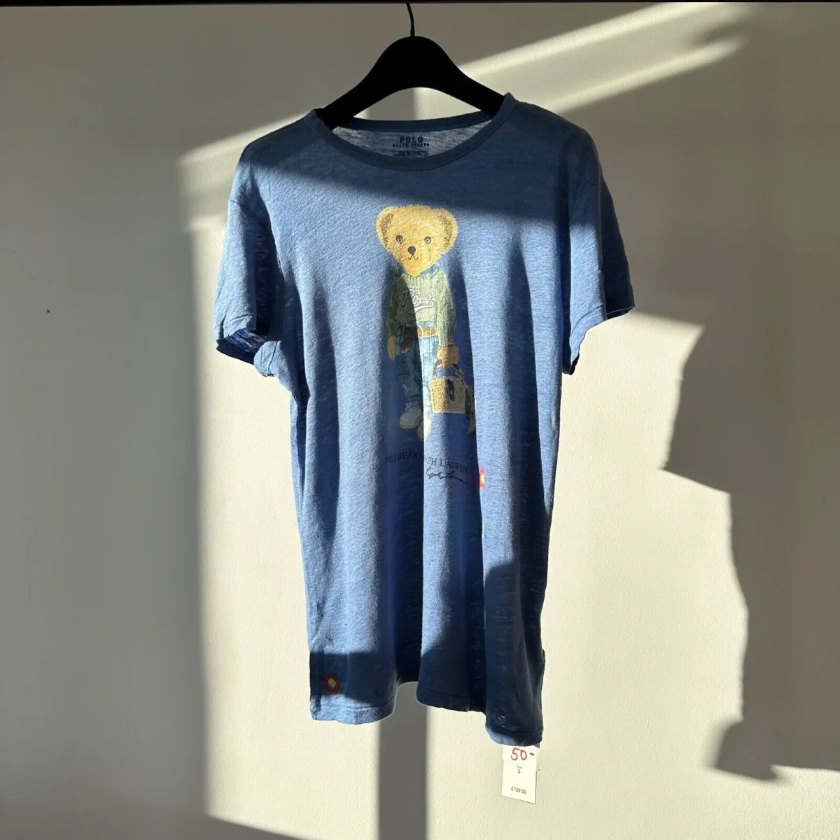 Polo Ralph Lauren Polo Teddy Bear Blue Linen Relaxed Tee - Imagen 3