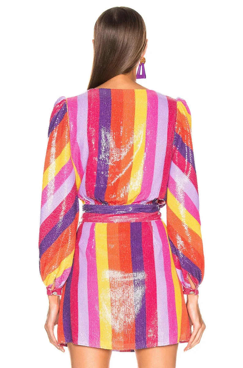 Olivia Rubin Kendall Rainbow Sequin V-Neck Top - Imagen 8