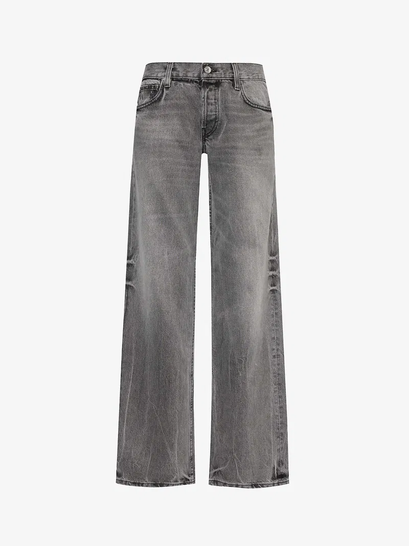 EB Denim Grey Low Rise Relaxed Wide-Leg Jeans