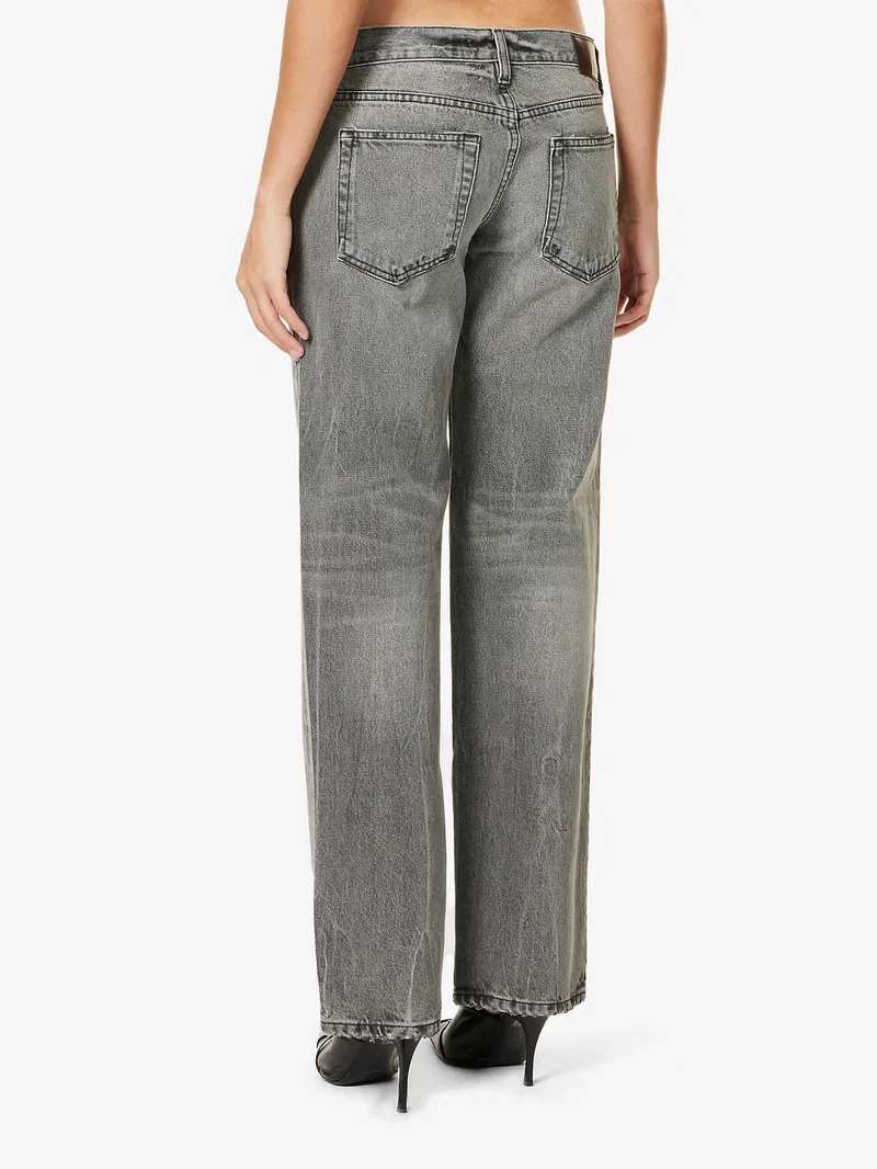 EB Denim Grey Low Rise Relaxed Wide-Leg Jeans - Imagen 5