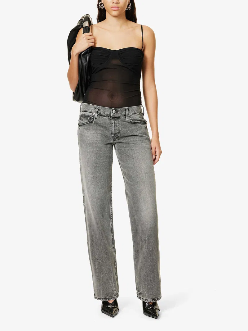 EB Denim Grey Low Rise Relaxed Wide-Leg Jeans - Imagen 6