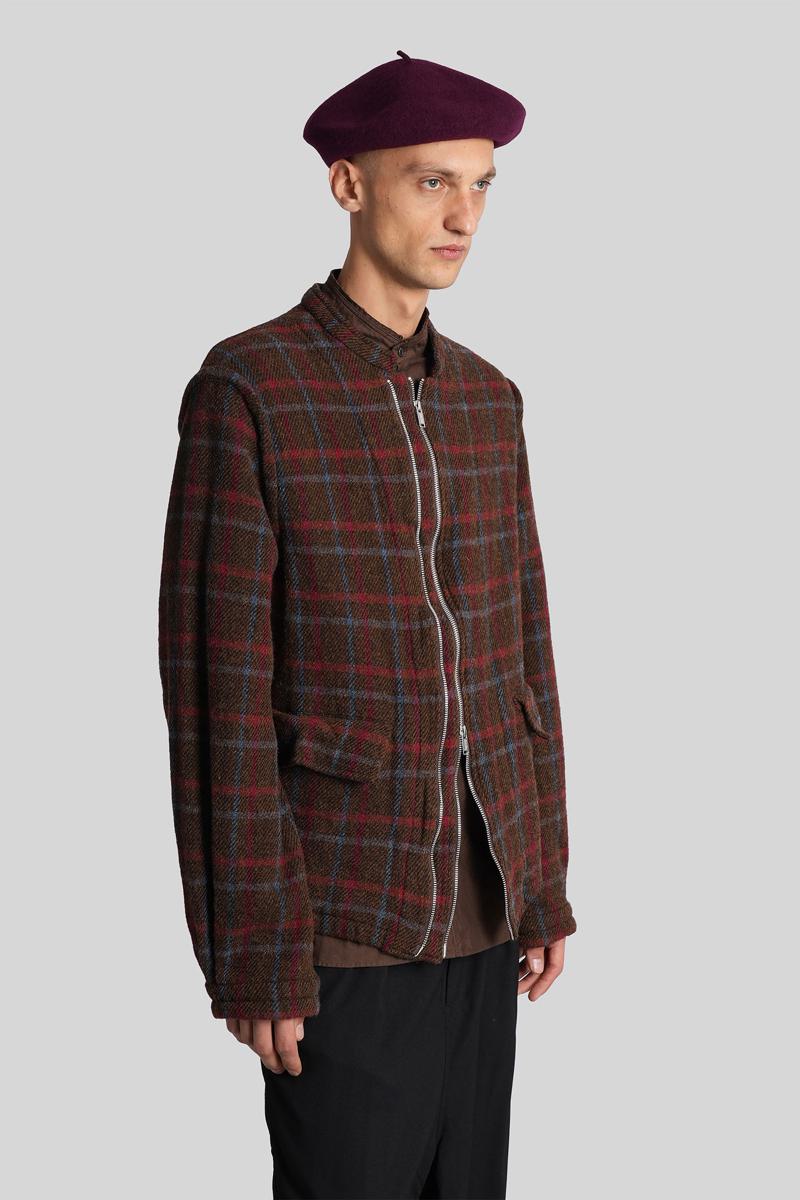 UNDERCOVER Brown Wool Check Jacket - Imagen 9