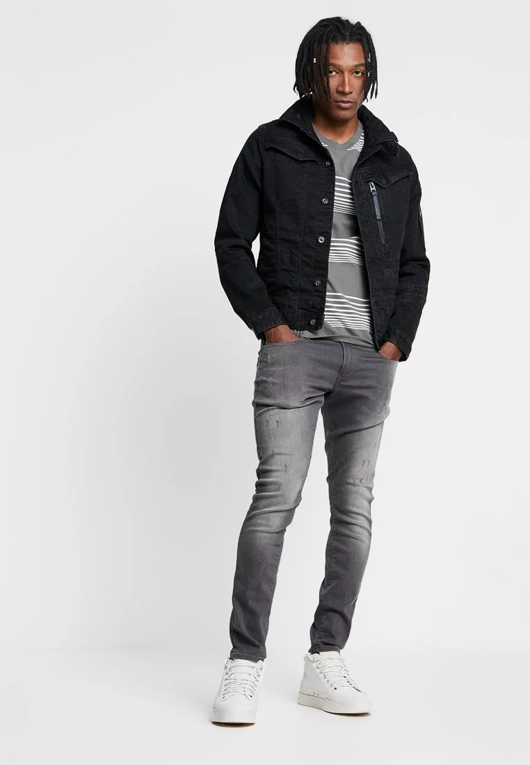 G-Star Revend Super Slim Skinny Slander Grey Medium Aged Destroy Jeans