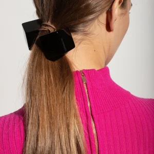 Jacquemus Black Engraved-Logo Cube Hair Tie