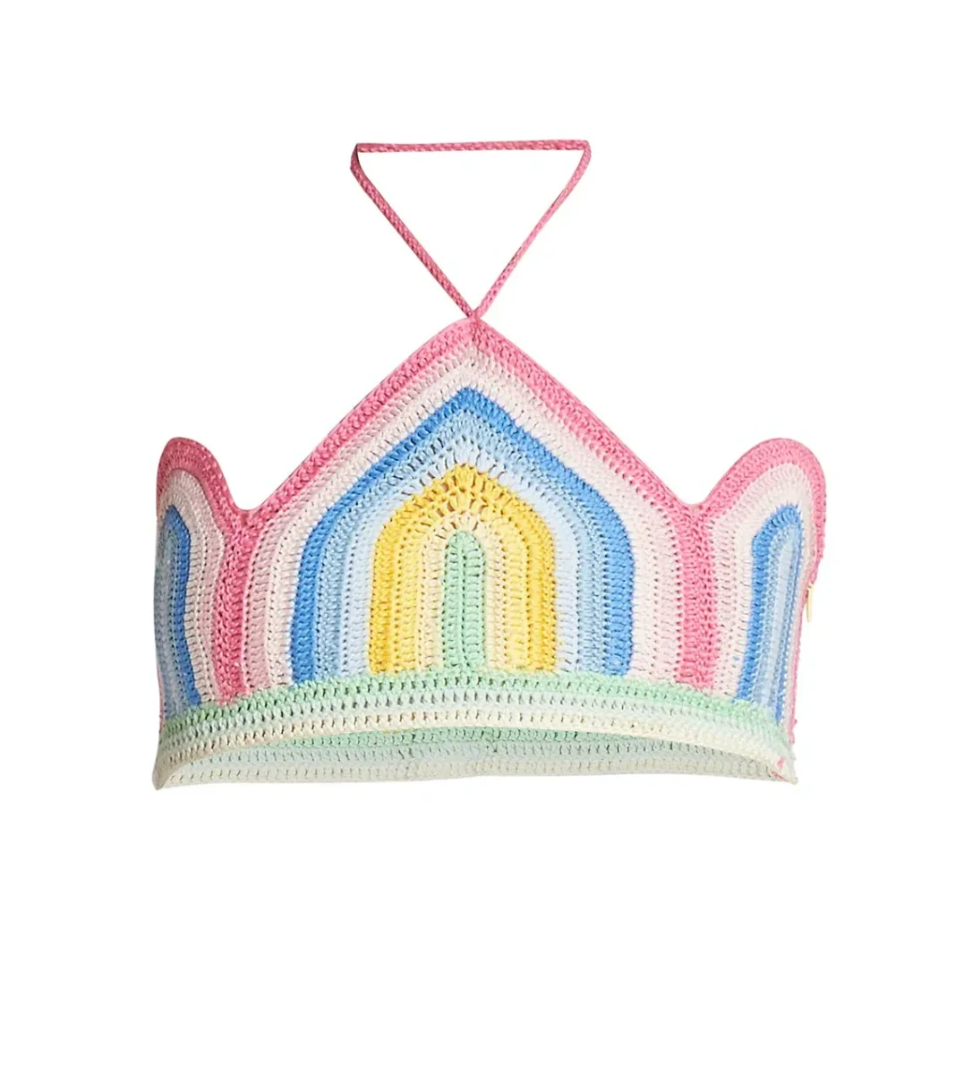 CASABLANCA Tennis Club Pastel Crochet Arch Gradient Top - Imagen 9