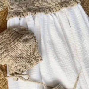 Conjunto faldón punto y bámbula