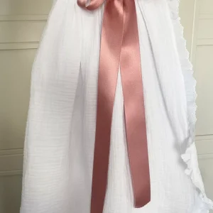 Faldón Bebé con lazo Blanca