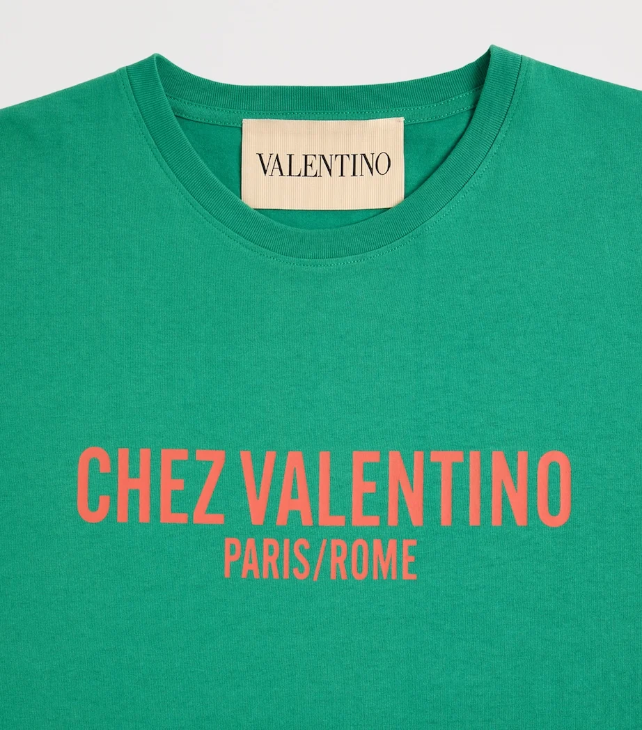 Valentino Green 'Chez Valentino' Print T-shirt - Imagen 7