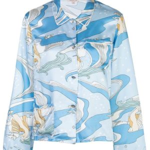 Morgan Lane Fairy Dust Silk Blend Fairy Dust Sky Print Pyjama Top