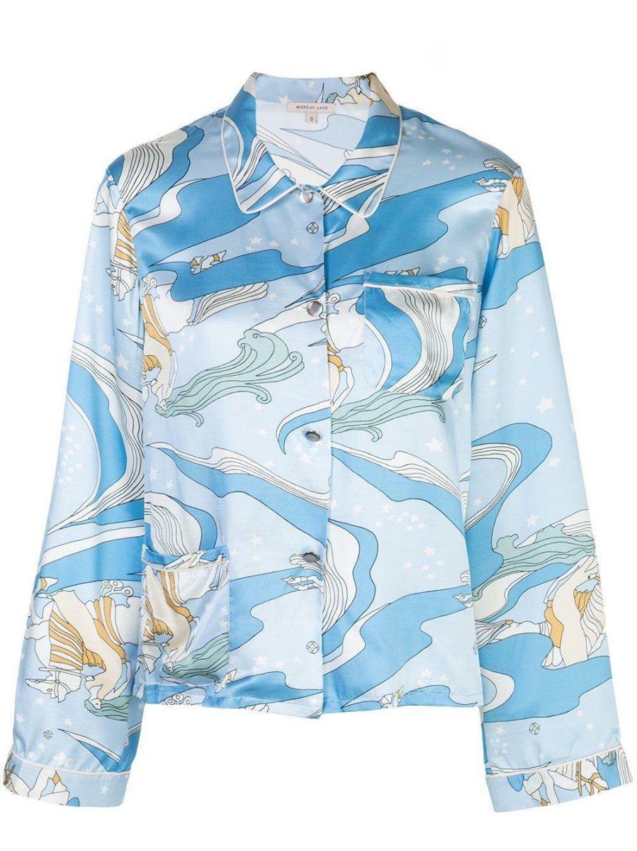 Morgan Lane Fairy Dust Silk Blend Fairy Dust Sky Print Pyjama Top - Imagen 2