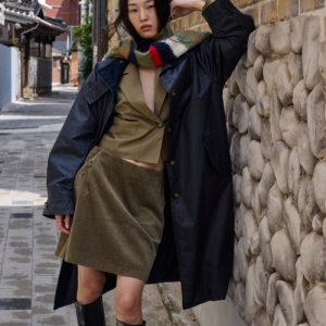Parka azul marino larga